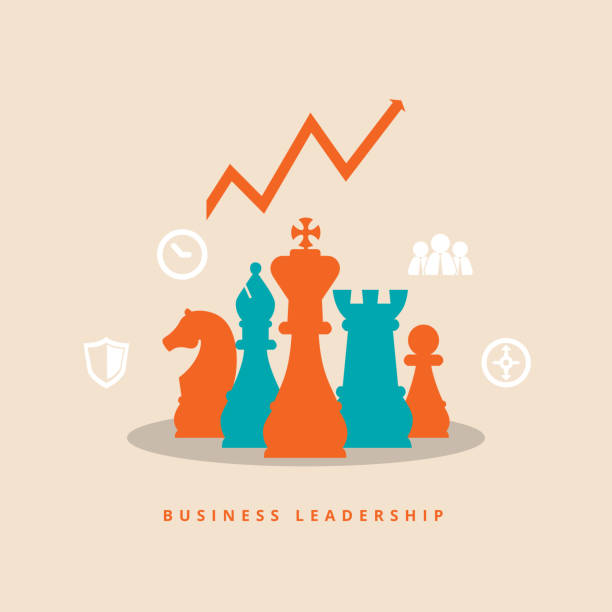 Business Leadership Vector illustration of business leadership concept. chess icons stock illustrations
