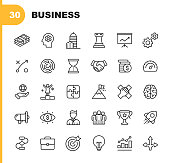 istock Business Line Icons. Editable Stroke. Pixel Perfect. For Mobile and Web. Contains such icons as Isometric Money, Office Building, Business Management, Business Consulting, Leadership. 1133795511