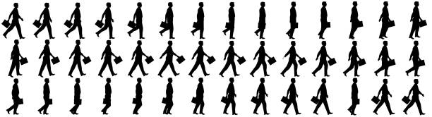 スーツ 男性 歩く 横向き イラスト素材 Istock