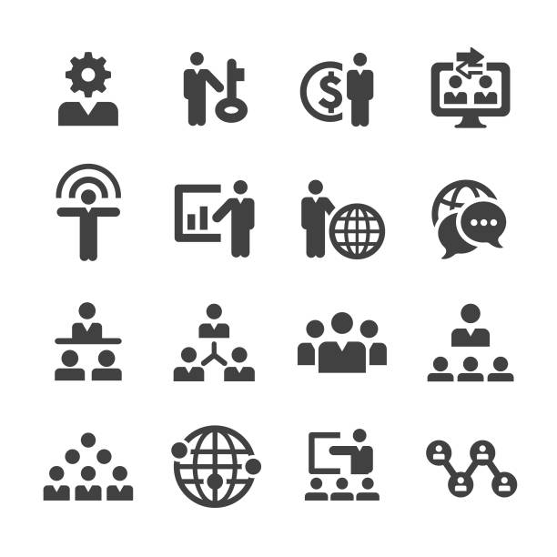 Business Network Icons Set - Acme Series Business Network, organizational structure stock illustrations
