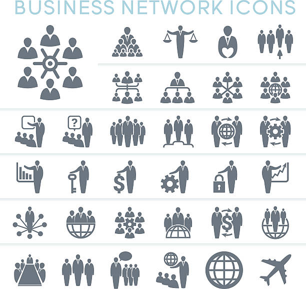 Business Network Icons Business network icons organizational structure stock illustrations