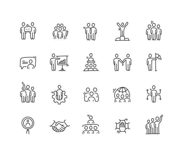 Business People Icon Set Business People Icon Set people drawings stock illustrations