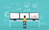 istock business people on monitor report graph and business analyze 545675310