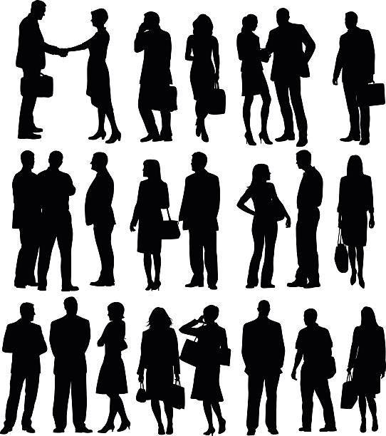Business People Silhouette Collection A vector silhouette illustration of various business men and women. board of directors stock illustrations