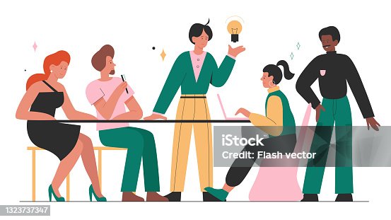 istock Business people teamwork, work meeting, brainstorming on new project idea strategy 1323737347
