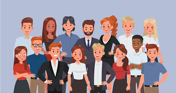 Business people working in office character vector design.