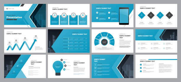 business presentation design template backgrounds and page layout design for brochure, book, magazine, annual report and company profile, with info graphic elements graph design concept vector art illustration
