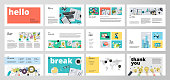 Flat design vector infographic elements for presentation slides, annual report, business marketing, brochure, flyers, web design and banner, company presentation.