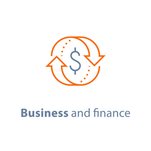 비즈니스 솔루션, 금융 보험 서비스, 환전, 모기지 대출 재 융자, 자금 관리, 투자에 반환 - 교환 stock illustrations