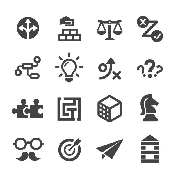 Business Solution Icons Set - Acme Series Business Solution Icons maze icons stock illustrations