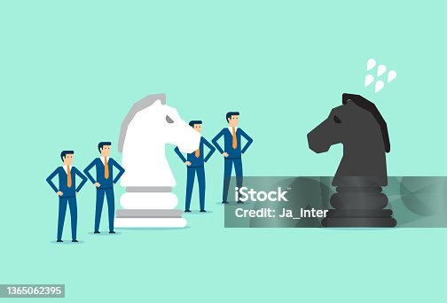 istock Business strategy plan and goal achievement, chess champion, game of business, achieve financial goal 1365062395