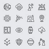 Business technology line icon