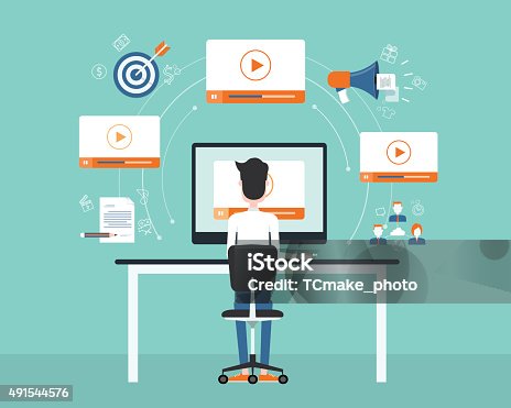 istock business video marketing content on line concept. 491544576