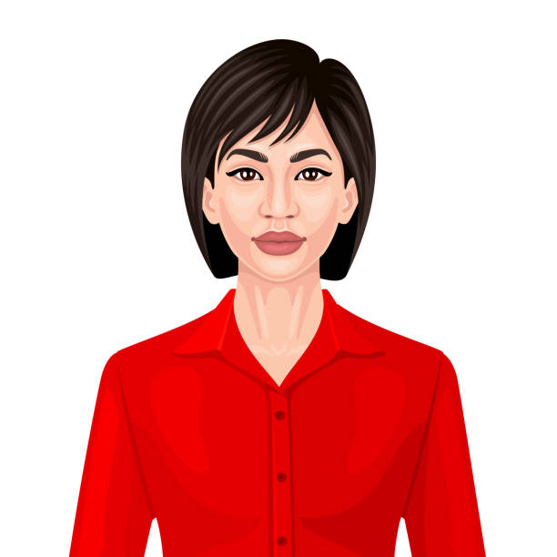 Business woman asian. Portrait of young Asian woman. older woman stock illustrations