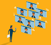 Vector illustration concept for video conference
