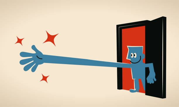 Best Holding Door Open For Someone Illustrations Royalty