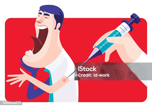 istock businessman screaming while having vaccination 1352646075