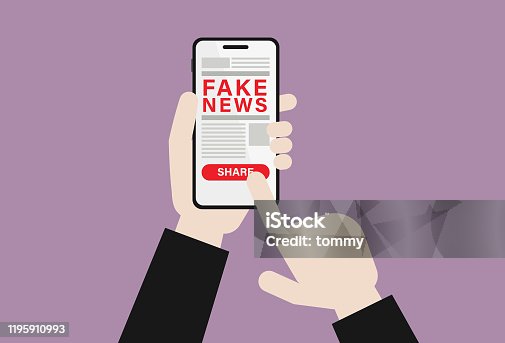 istock Businessman with mobile phone shares fake news 1195910993
