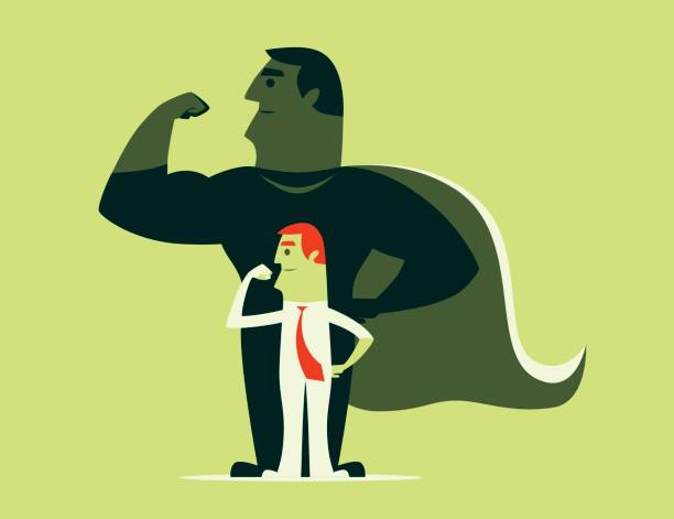 businessman with super hero vector illustration of businessman with super hero… strengths and weaknesses stock illustrations