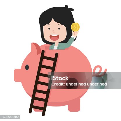 istock businesswoman putting money in a piggy bank concept 1413951387
