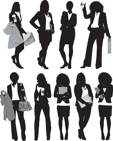 Businesswoman standing in various actionshttp://www.twodozendesign.info/i/1.png vector