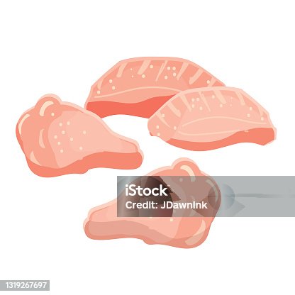 istock Butcher shop split chicken wings icon on white background 1319267697