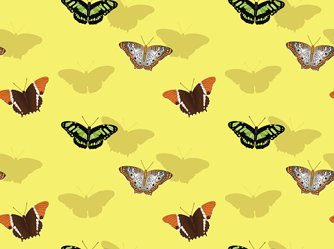 Butterfly Malachite Cartoon Background Seamless Wallpaper