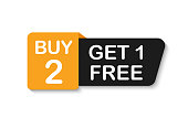 istock Buy 2 get 1 free. Promotion special offer banner. Big sale - banner for marketing. Vector illustration. 1334078822