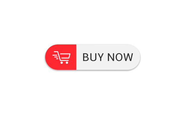 Buy now button11 Buy now button. Red Buy now button with shopping cart icon template, Web design elements urgency stock illustrations