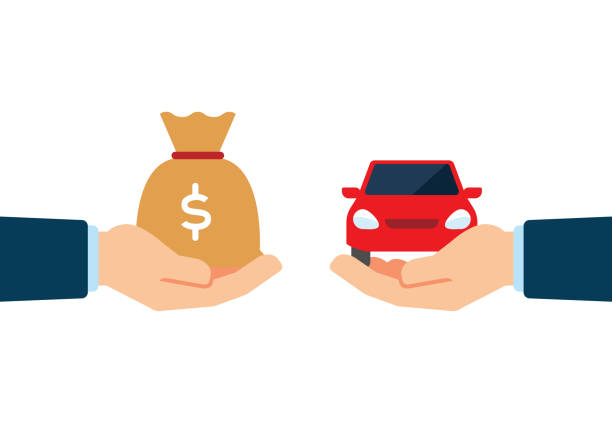 Buying a Car Buying a Car used car sale stock illustrations