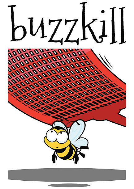 stockillustraties, clipart, cartoons en iconen met buzzkill - vliegenmepper