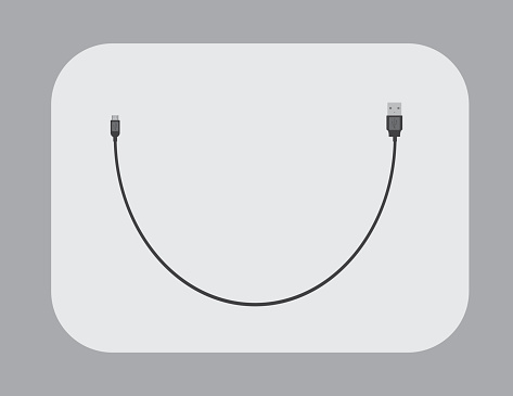 USB Cable Flat - vector  illustration