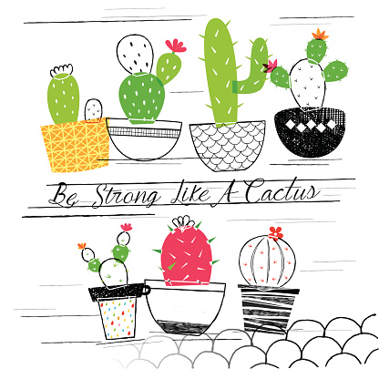 Cactus Garden Illustration Stock Illustration - Download Image Now ...