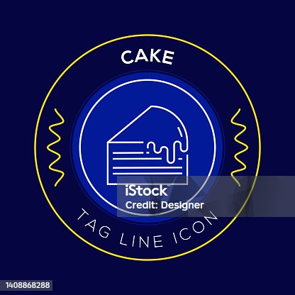 istock Cake Circle Badge, Modern Logo Vector Icon Design Line Style 1408868288