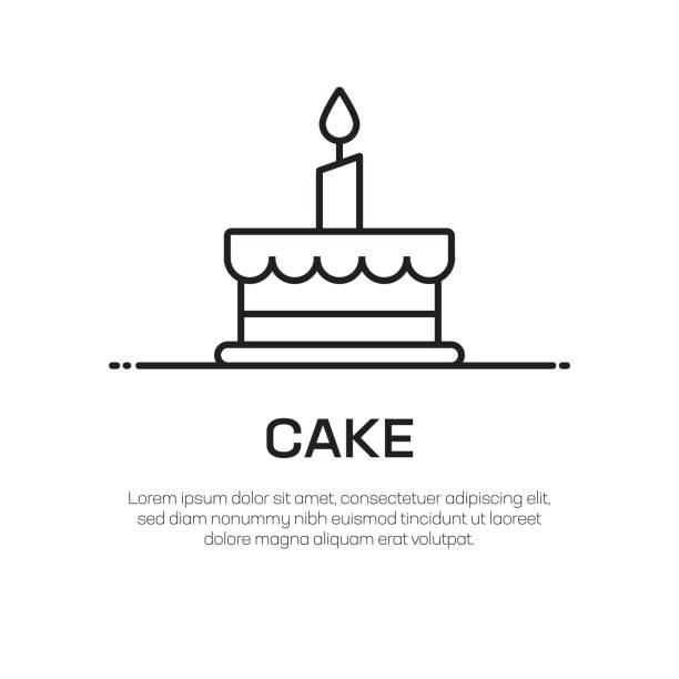 Cake Vector Line Icon - Simple Thin Line Icon, Premium Quality Design Element Cake Vector Line Icon - Simple Thin Line Icon, Premium Quality Design Element cute turkey cupcakes stock illustrations