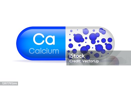 istock Calcium mineral. Ca pill capsule. Vector illustration 1397791544