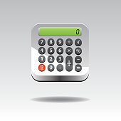Vector illustration of realistic electronic calculator button.