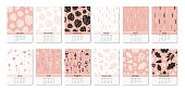 Calendar 2017. School, office accessories. Cute romantic vector calendar with seamless floral patterns. Patterns are not cropped and can be edited. All elements are  hidden under mask.