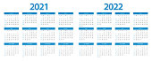 Calendar 2021, calendar 2022 design template week start Sunday.