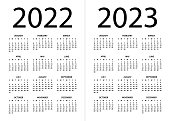 istock Calendar 2022 2023 - vector illustration. Week starts on Sunday 1328507964