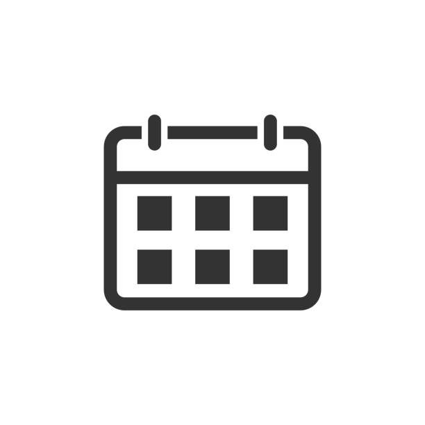 ikona planu kalendarza w stylu płaskim. ilustracja wektorowa plannera na białym izolowanym tle. koncepcja biznesowa kalendarza. - data stock illustrations