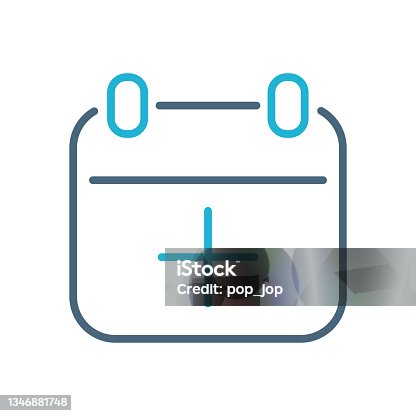 istock Calendar and Plus Sign - Line Icon. Vector Stock Illustration 1346881748