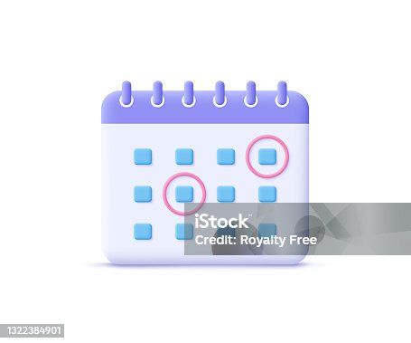 istock Calendar assignment icon. Planning concept. 3d vector illustration. 1322384901