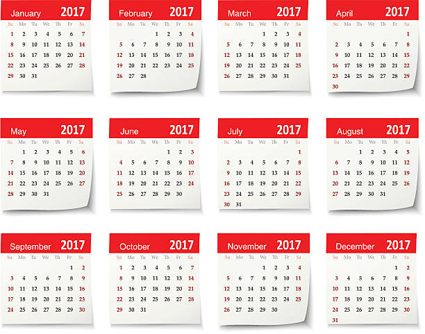 Calendar for 2017 - Vector Vector calendar for 2017. Download includes high resolution jpeg. march calendar 2017 stock illustrations