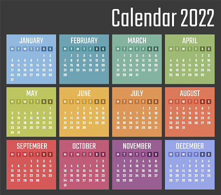 calendar for 2022 starts monday, vector calendar design 2022 year