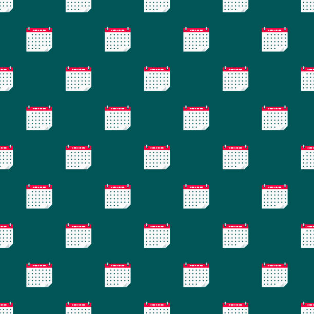 Calendar Interface Seamless Pattern A seamless pattern created from a single flat design icon, which can be tiled on all sides. File is built in the CMYK color space for optimal printing and can easily be converted to RGB. No gradients or transparencies used, the shapes have been placed into a clipping mask. calendar backgrounds stock illustrations