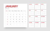 istock Calendar template for 2022 with week start on Sunday. 1310542695