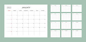 istock Calendar template for planners. Calendar 2022. 1350651258