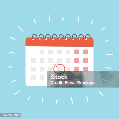 istock Calendar with selected date. Vector illustration 1262025969