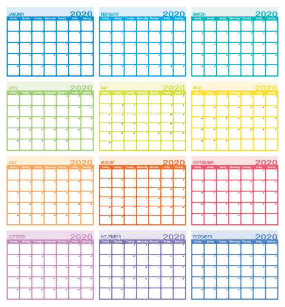 Calendar year 2020 Vector Calendar year 2020 calendars templates stock illustrations